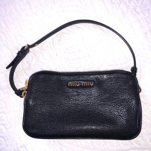Miu Miu By Prada Madras Leather Wristlet